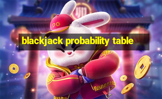 blackjack probability table