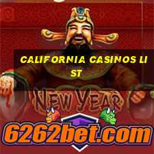 california casinos list