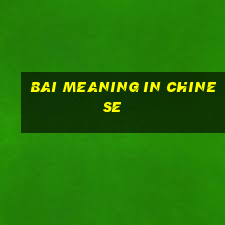 bai meaning in chinese