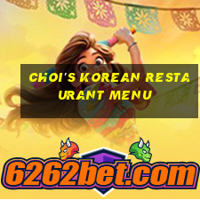 choi's korean restaurant menu